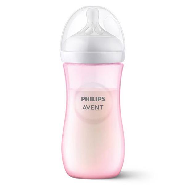 Imagem de Kit 3 Mamadeiras Avent Pétala Anti-Cólica 125, 260 E 330ml Cor Rosa Philips Avent