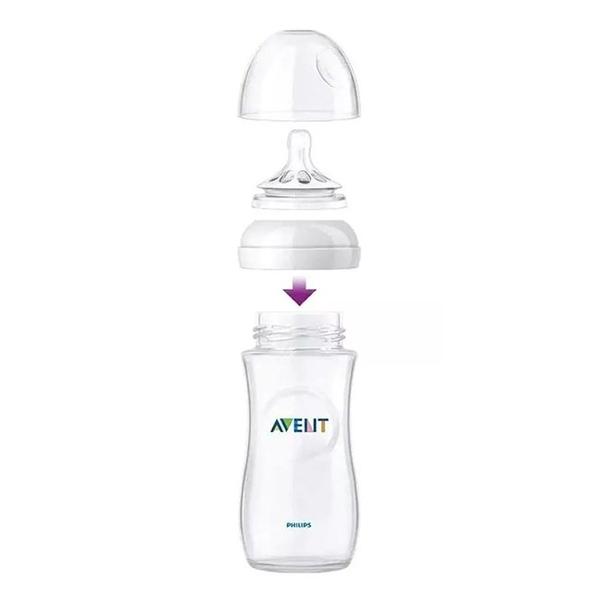 Imagem de Kit 3 Mamadeiras Avent Pétala Anti-Cólica 125, 260 E 330ml Transparente Philips Avent