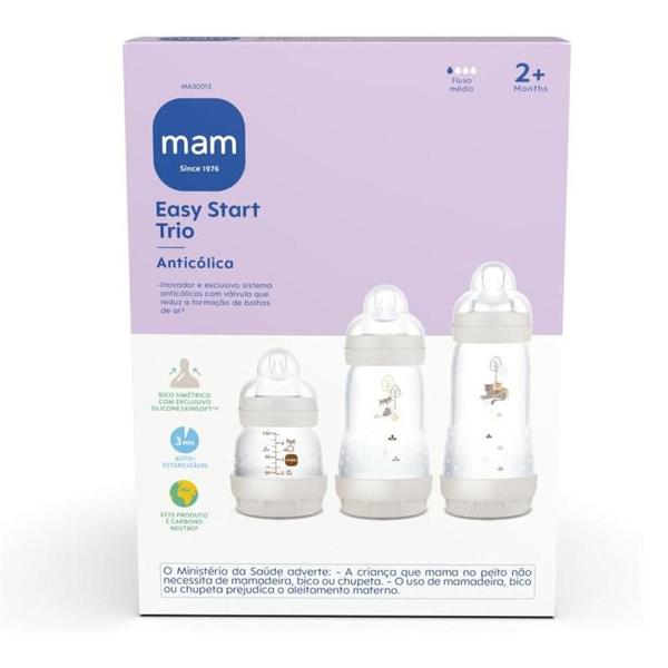 Imagem de Kit 3 Mamadeiras Mam Easy Start Trio 130Ml, 260Ml E 320Ml