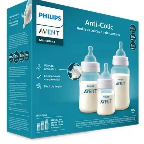 Imagem de Kit 3 Mamadeiras Philips Avent Classic Branco 125/260/330ml