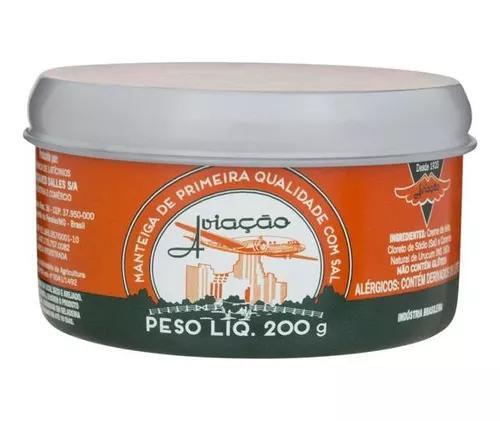 Kit 3 Manteiga Com Sal Aviação Lata 200g Imagem de Kit 3 Manteiga Com Sal Aviação Lata 200g
