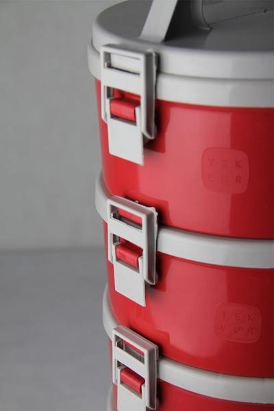 Kit 3 Marmitas Andar Tekcor Simples/dupla/tripla 1,5 Litros - SOPRANO Imagem de Kit 3 Marmitas Andar Tekcor Simples/dupla/tripla 1,5 Litros
