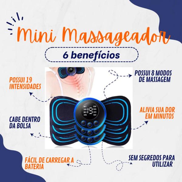 Imagem de Kit 3 Massageador Portátil Recarregável Dor Pescoço Coluna