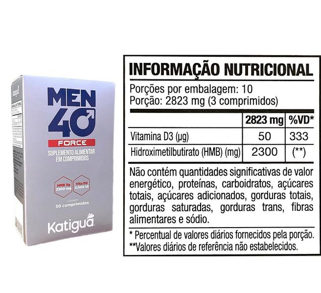 Imagem de Kit 3 Men 40 Force Hmb E Vit D3 30 Comprimidos - Katigua