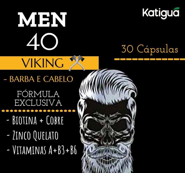 Imagem de Kit 3 Men 40 Viking Barba E Cabelo 30 Cápsulas Katigua