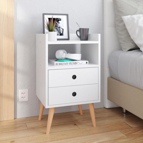 Imagem de Kit 3 Mesas Cabeceira Dream Jogo Mesinha Decorativa Lateral Cama Decoração Quarto Casal Solteiro - Branco - RPM Móveis