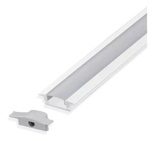 Imagem de Kit 3 Metros Perfil Embutir Led 24mm Aluminio P/moveis Gesso