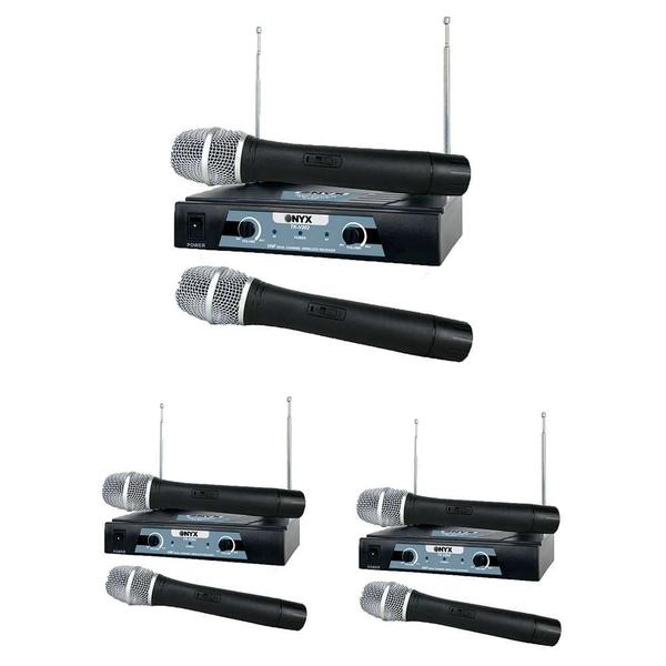 Imagem de Kit 3 Microfones sem Fio TK V202 VHF Onyx