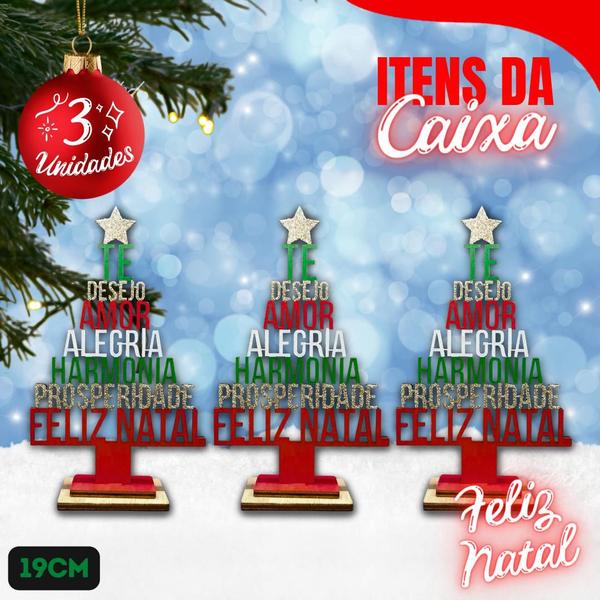 Imagem de Kit 3 Mini Árvore De Natal Decoração Enfeite Mesa Presente