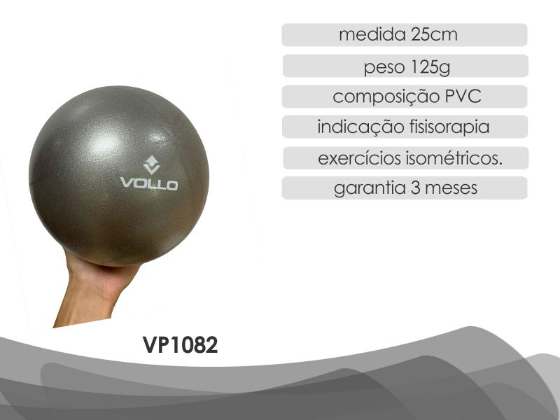 Imagem de Kit 3 Mini Bolas de Exercícios Overball 25cm VP1082 Vollo Sports Cinza