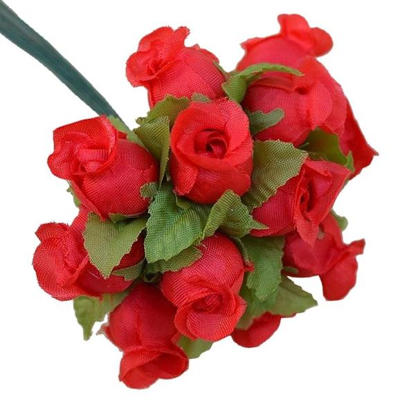 Imagem de Kit 3 Mini Rosas Decoração Artificiais Cetim