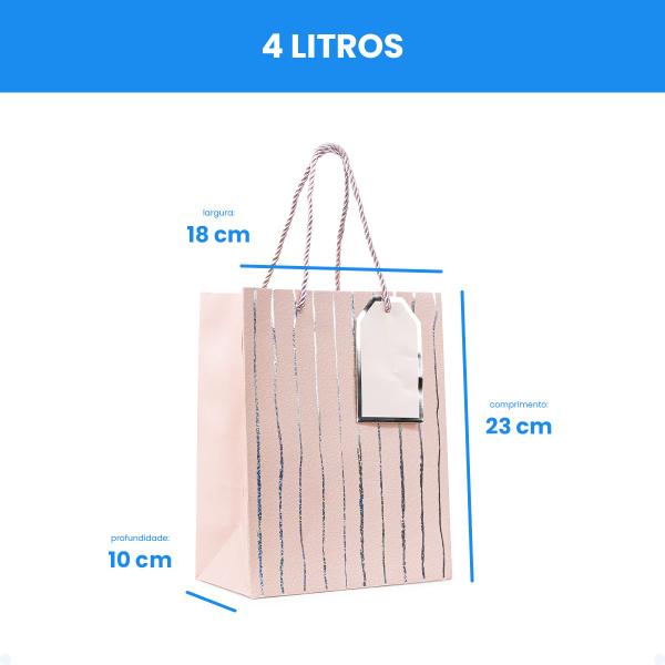 Imagem de Kit 3 Mini Sacolas Sacolinha Pequena Presentes Com Etiqueta