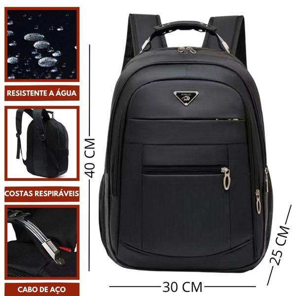 Imagem de Kit 3 Mochilas Bolsa Mala Reforçada Prática Notebook Resistente Trabalho Faculdade Unissex