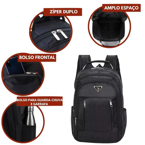 Imagem de Kit 3 Mochilas Bolsa Mala Resistente Notebook Multifuncional Trabalho Faculdade Unissex