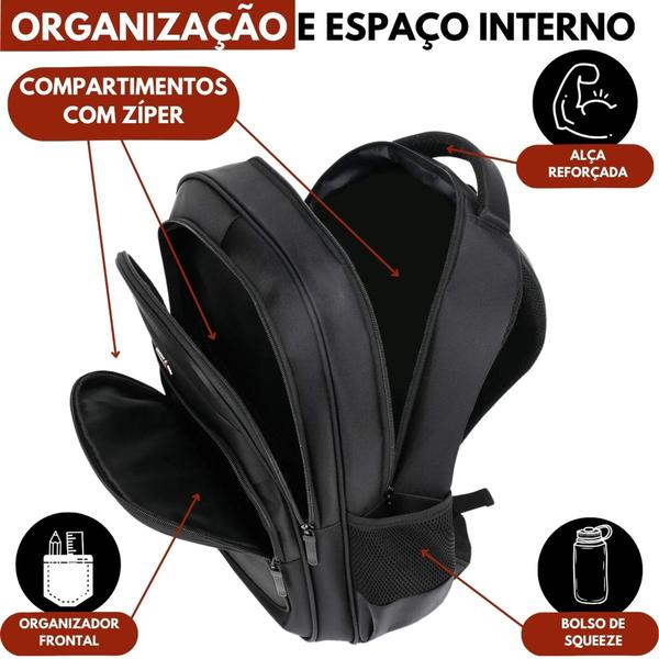 Imagem de Kit 3 Mochilas Bolsa Reforçada Mala Notebook Trabalho Faculdade Coreana Escola