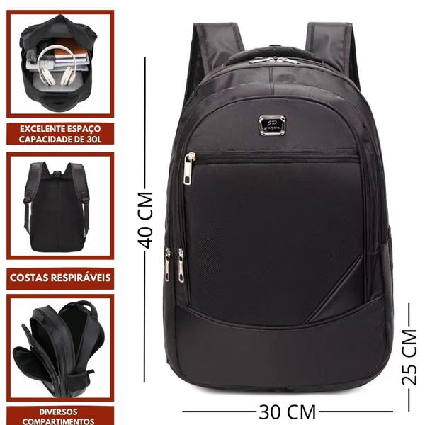 Imagem de Kit 3 Mochilas Bolsa Reforçada Mala Notebook Trabalho Faculdade Coreana Escola