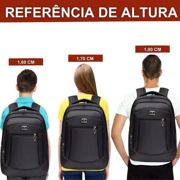 Imagem de Kit 3 Mochilas Bolsa Reforçada Notebook Resistente Trabalho Faculdade Coreana Premium Escolar