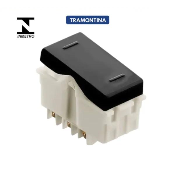 Imagem de Kit 3 Modulo Interruptor Intermediario 10A Preto Tramontina