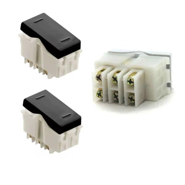 Kit 3 Modulo Interruptor Intermediario 10A Preto Tramontina Imagem de Kit 3 Modulo Interruptor Intermediario 10A Preto Tramontina