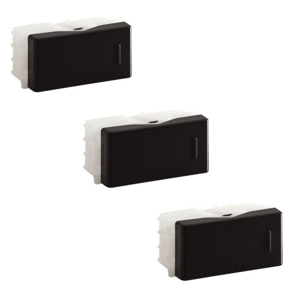 Kit 3 Modulo Interruptor Intermediario 10A Preto Tramontina Imagem de Kit 3 Modulo Interruptor Intermediario 10A Preto Tramontina