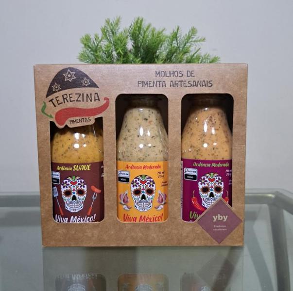 Kit 3 Molho Pimenta Gourmet Artesanal Temperos Tradicional Alho Churrasco Viva México 210 ml cada Imagem de Kit 3 Molho Pimenta Gourmet Artesanal Temperos Tradicional Alho Churrasco Viva México 210 ml cada