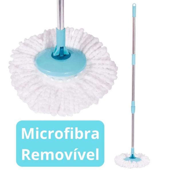 Imagem de Kit 3 Mops Giratorios Esfregao Limpeza com Balde Centrifuga + 3 Refis do Esfregao em Microfibra  Mor 