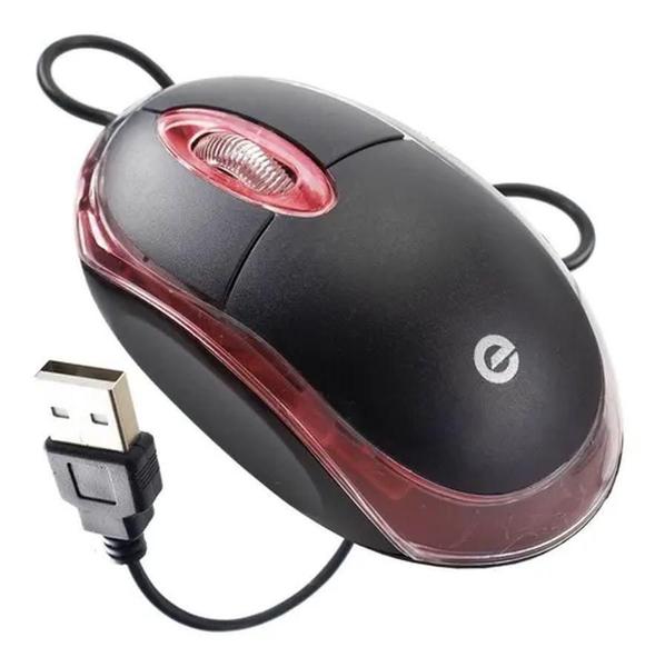 Imagem de Kit 3 Mouse Óptico Com Fio Led Usb 1000Dpi Preto Ms-9 Exbom