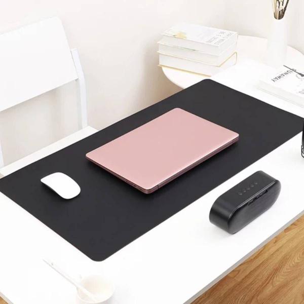 Imagem de Kit 3 Mouse Pad 70x30 Grande Preto Sintetico Premium Slim Antiderrapante Impermeavel  