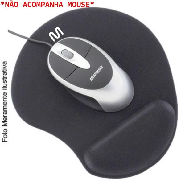 Imagem de Kit 3 Mouse Pad Multilaser Grande Ergonômico Apoio Punho em Gel AC024 23cm x 19cm