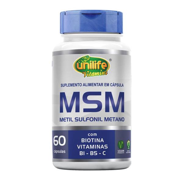 Imagem de Kit 3 MSM Metil Sufonil Metano + Biotina e Vitamina Unilife 60 cápsulas