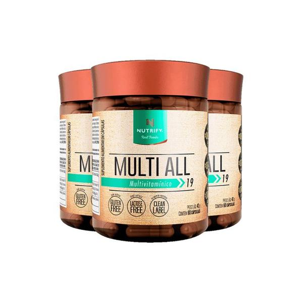 Imagem de Kit 3 Multi All Multivitamínico Nutrify 60 Cápsulas