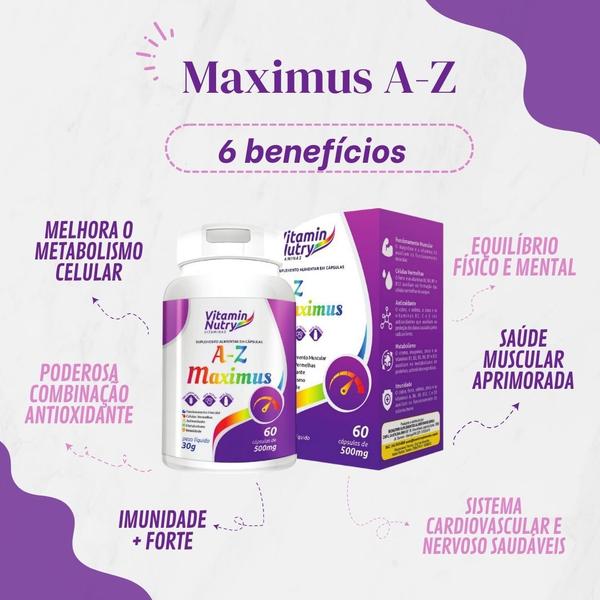 Imagem de Kit 3 Multivitamínico A a Z Maximus 60 Cápsulas Vitamin Nutry