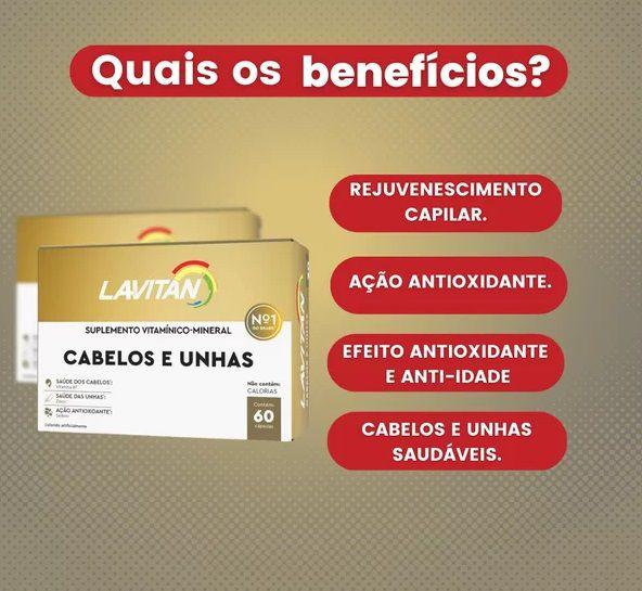 Imagem de Kit 3 Multivitamínico Lavitan Cabelos e Unhas 60Cáps  Cimed