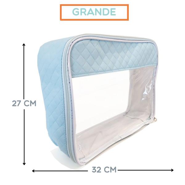 Imagem de Kit 3 Necessaire Transparente Grande Viagem Frasqueira Organizador Mala Infantil Bolsa Maternidade Menino Menina