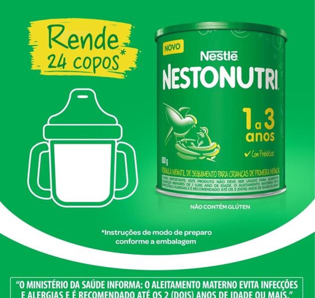 Imagem de Kit 3 Nestle Nestonutri Fórmula Infantil 1 a 3 Anos de 800g