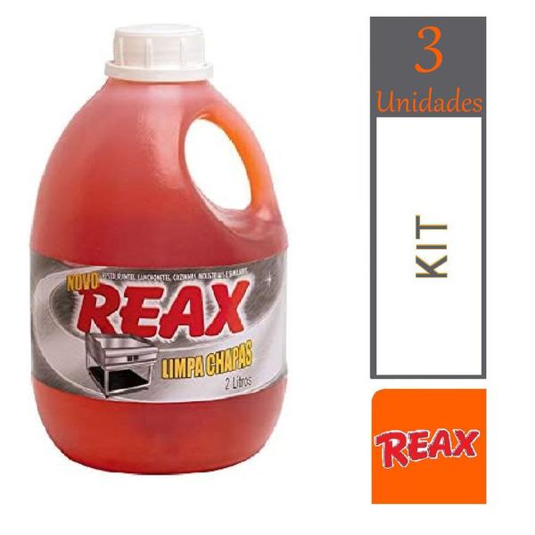 Imagem de Kit 3 Novo Reax Limpador de Chapa 2L Uso Industrial