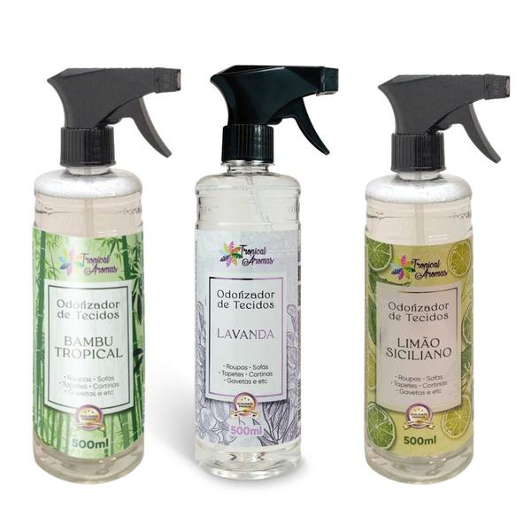 Imagem de Kit 3 Odorizadores De Tecido E Roupas 500ml Aroma Tropical