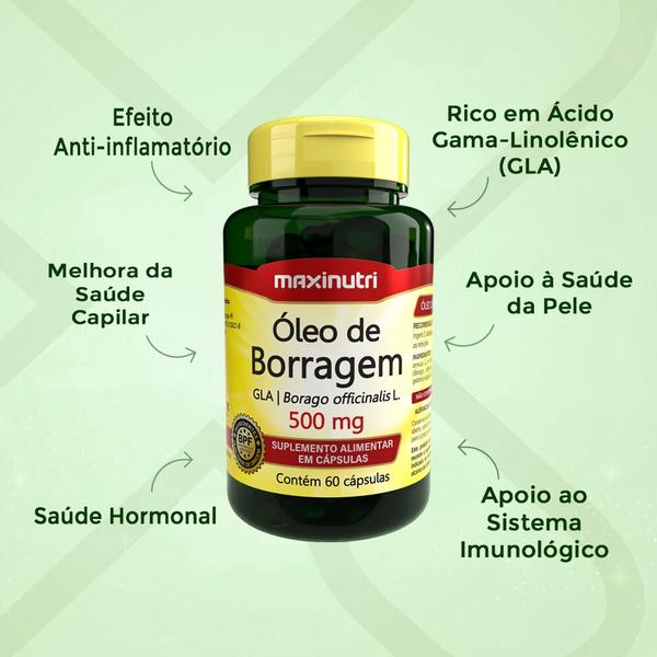 Imagem de Kit 3 Oleo de Borragem 500mg 60 Capsulas Maxinutri