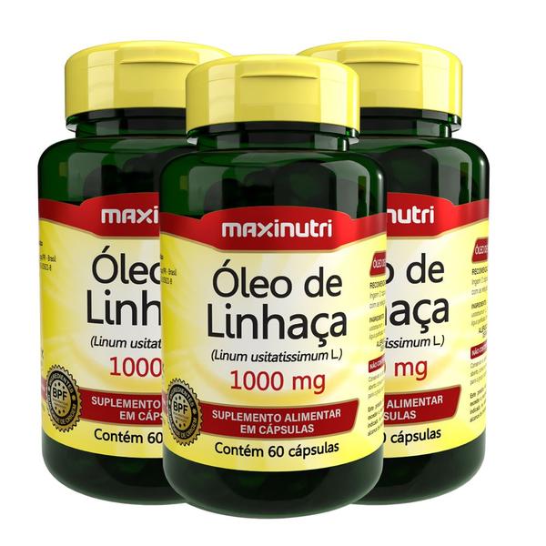 Imagem de Kit 3 Óleo de Linhaça 60 Capsulas 1000mg  Maxinutri