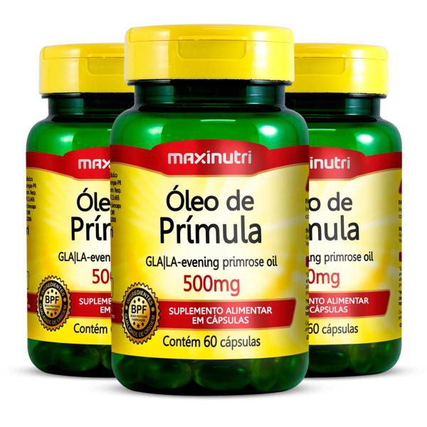 Imagem de Kit 3 Óleo de Prímula 500mg Maxinutri 60 Cápsulas