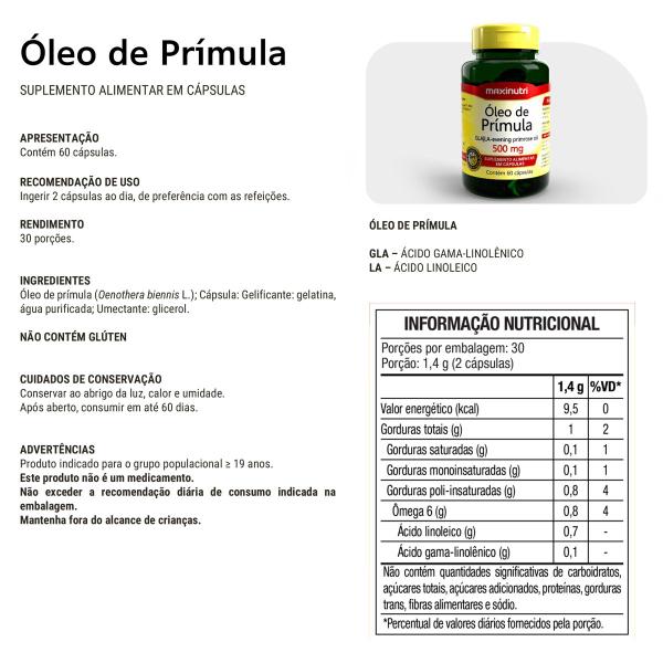 Imagem de Kit 3 Óleo de Prímula 60 Capsulas 500mg Maxinutri