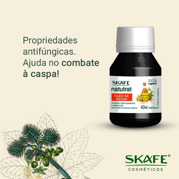 Imagem de Kit 3 Oleo De Rícinio 100% Vegetal Skafe Natutrat 60ml