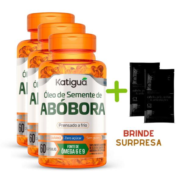 Kit 3 Oleo de Semente de Abobora 1000G 60CAPS - Katiguá Imagem de Kit 3 Oleo de Semente de Abobora 1000G 60CAPS