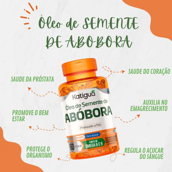Kit 3 Oleo de Semente de Abobora 1000G 60CAPS - Katiguá Imagem de Kit 3 Oleo de Semente de Abobora 1000G 60CAPS