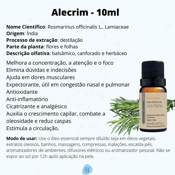 Imagem de Kit 3 Óleo Essencial Puro de Alecrim Via Aroma 10ml