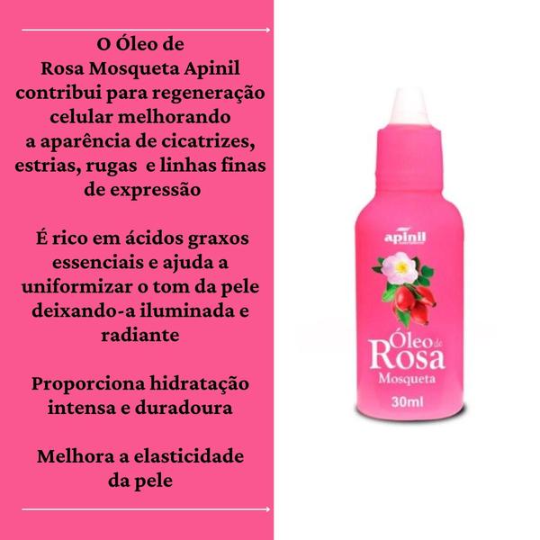 Imagem de Kit 3 Oleo Vegetal De Rosa Mosqueta Regenerar Uniformizar