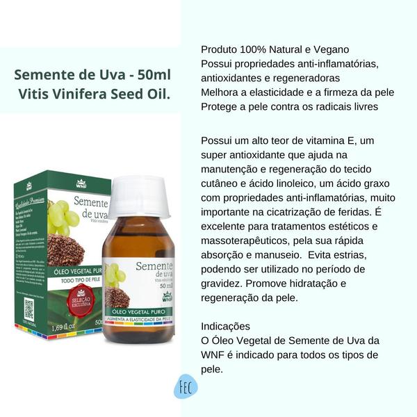 Kit 3 Óleo Vegetal Puro Semente de Uva WNF 50ml Imagem de Kit 3 Óleo Vegetal Puro Semente de Uva WNF 50ml