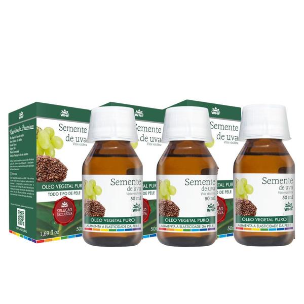 Kit 3 Óleo Vegetal Puro Semente de Uva WNF 50ml Imagem de Kit 3 Óleo Vegetal Puro Semente de Uva WNF 50ml