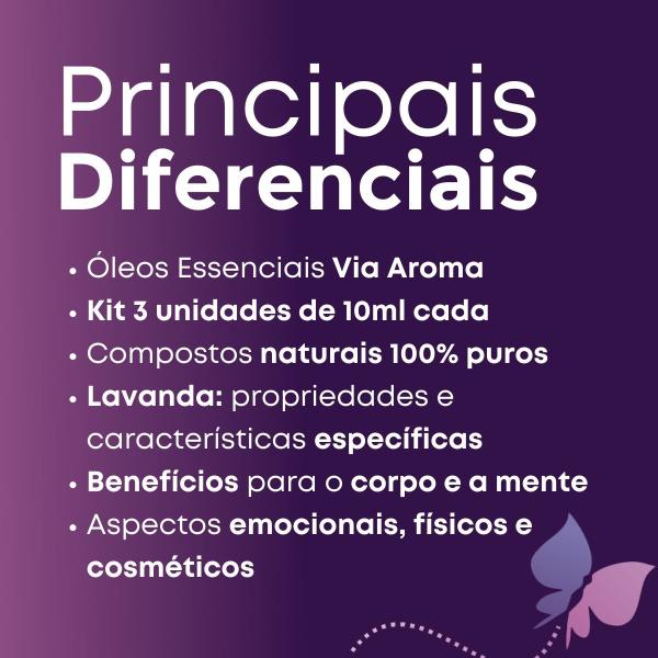 Imagem de Kit 3 Óleos Essenciais Lavanda Via Aroma - 10ml