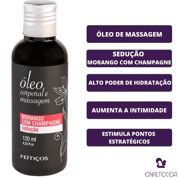 Imagem de Kit 3 Oleos Massagem Pitanga E Amendoas E Morango Champagne